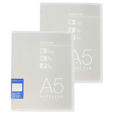 KyOKUTO 薄型3用資料夾 20孔 A5, 透明, 2本