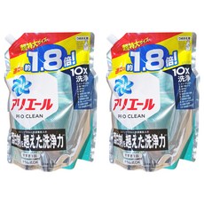 ARIEL 日本原裝進口 Pro Clean 含漂白成分濃縮洗衣精 海洋清香綠 特大補充包 1340g 1包, 1.34kg, 2包