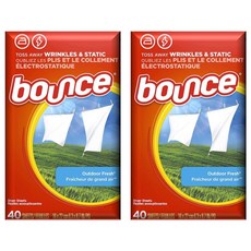 bounce 烘衣柔軟片 戶外清新, 40片, 2盒