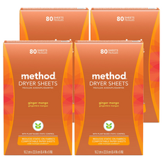 method 香氛柔軟烘衣片, 夏日甜心, 80個, 4盒