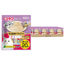 INABA CIAO 啾嚕 肉泥 20條, 鮪魚 + 奢華鮪魚&鮪魚 + 豪華龍蝦&鮪魚 + 日本真鯛&鮪魚 + 海膽 + 鰹魚 + 雞肉, 280g, 16袋