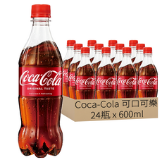 Coca-Cola 可口可樂汽水，暢快口感，美食搭配, 600ml, 24瓶