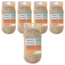 White Magic 超細纖維海綿菜瓜布 PEBBLE 鵝卵灰 有效節省清潔時間, 5個, 1入