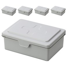 inomata 掀蓋式濕紙收納盒 日本原裝進口 好拿取 適合物品收納, 灰色, 5個