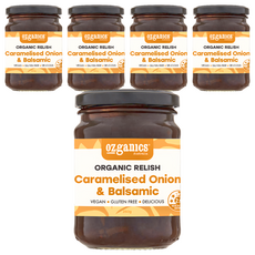 澳洲Ozganics 有機焦糖洋蔥薩米克調味料250g*5罐,純素無麩質，適用於烤肉、三明治, 250g