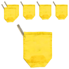 日本製 CAYA 純棉蚊帳布蔬菜袋 芥末黃, S(12x15cm), 1個, 6個