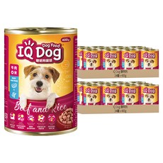 IQ Dog 聰明狗 成犬罐頭, 牛肉 + 米口味, 400g, 48罐