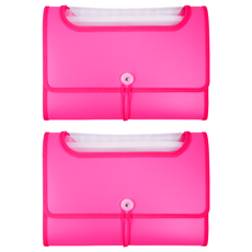 DaTaBanK 三田文具 A4 開天窗12層風琴夾 KA4-12FW-27, 紅色, 2個