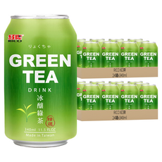 RICO 紅牌 冰釀綠茶, 340ml, 48罐