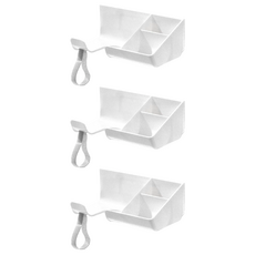 FaSoLa 免打孔吹風機分格收納置物架, 白色ABS材質, FA-YF-276, 3個