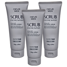 KUMANO 熊野油脂 DEVE 男仕磨砂洗面乳, 130g, 3瓶
