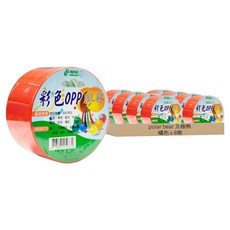 polar bear 北極熊 彩色OPP膠帶 PPT4840O 48mm x 40y, 橘色, 8捲