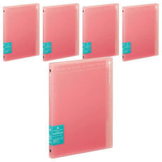 KyOKUTO 26孔半透明資料夾附索引袋 B5 LN223P 27 x 21 x 1.6cm, 粉桃, 5本