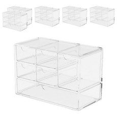 小麥購物 6格透明收納盒 Y811 大 345g, 透白色, 6個