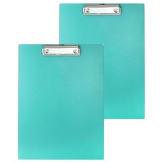 ABEL 力大牌 晶典磨砂壓克力板夾 A4, 藍綠色, 2個