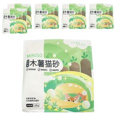 MINISO 名創優品 白月光木薯貓砂 碳晶除臭, 1.25kg, 6包