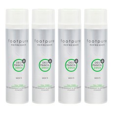 FOOTPURE 鞋蜜粉 男用茶樹香氛, 抗菌防止腳臭, 吸附腳汗保持乾爽, 100ml, 4瓶