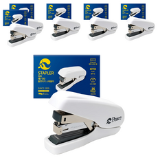 Peace Tools 扁平簡易訂書機 HD-510, 6個, 白色