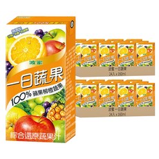 波蜜 一日蔬果100%蘋果柳橙蔬果汁, 160ml, 48入