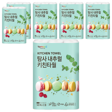 Tamsaa 捲筒式廚房紙巾，140張，30卷，100%天然紙漿, 12捲, 6袋