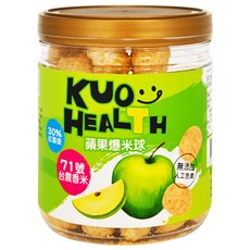 郭老師 蘋果爆米球 台灣好米 SGS食品檢驗認證 非油炸製成 無添加人工色素 適合18個月以上寶寶, 蘋果, 55g, 1罐