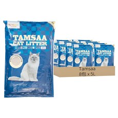 Tamsaa 凝結型貓砂 5L, Set 4, 爽身粉香, 8包