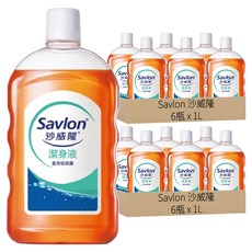 Savlon 沙威隆 潔身液 6入/箱 Set, 1L, 12件