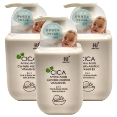 KU.KU Duckbill 酷咕鴨 舒敏積雪草寶寶洗髮沐浴乳, 500ml, 3瓶