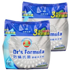 台塑生醫 Dr’s Formula 防蹣抗菌濃縮洗衣粉 補充包, 1.5kg, 2包