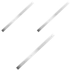 Young By Young 不鏽鋼雙面直尺 50cm, 銀, 3個