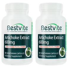 Bestvite 朝鮮薊萃取膠囊 每顆600毫克 標準純化5% Cynarin 素食膠囊, 90顆, 2罐