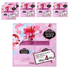 Shower mate 潔面皂4件組 玫瑰&櫻花香 400g, 6盒