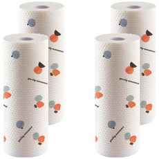 蕉蕉購物 懶人吸水廚房紙巾 白色 廚房清潔好幫手 吸水力強 柔軟親膚, 1入, 4捲