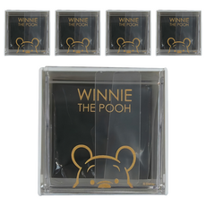 Disney 迪士尼 金典維尼可黏貼收納盒 附便條紙 8.5 x 8.5 x 4.5cm, 大臉維尼, 5個