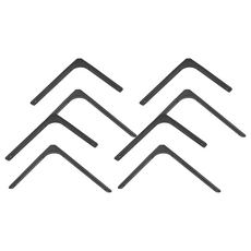 TRENY L型支架, 鐵製, 亮面烤漆耐腐蝕, 黑白噴漆塗層簡約美觀, 顏色隨機, 8個