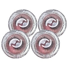 自黏假睫毛 Set, 人造纖維材質, 多達十種款式, 快速配戴, 穩固不易掉落, 黑密款, 4組