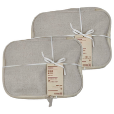 MUJI 無印良品 收納箱長方形 附蓋式半型, 2個, 米色