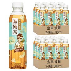 金車 波爾茶 旺來芭號茶，混搭水果 鳳梨芭樂風味, 580ml, 48瓶