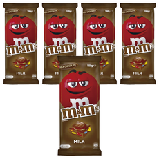M&M's 精選片裝牛奶巧克力, 內含繽紛的迷你巧克力豆, 多層次口感, 絲滑質地巧克力與脆口糖衣, 160g, 5包