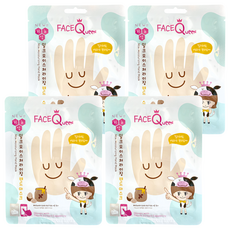 FACEQueeN 蜂蜜牛奶護手膜 超密著手套式 牛奶嫩白精華 可觸碰手機, 16g, 4包