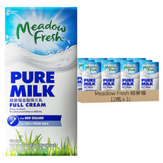 Meadow Fresh 紐麥福 全脂保久乳, 1L, 12瓶