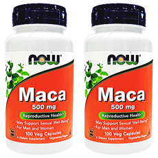 NOW Foods MACA瑪卡膠囊 500mg 專為男性設計, 100顆, 0.6g, 2罐