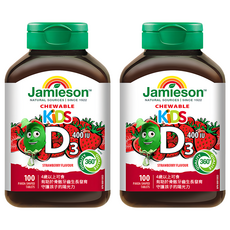 Jamieson 健美生 小熊造型維生素D3咀嚼錠 草莓風味, 2罐, 100顆