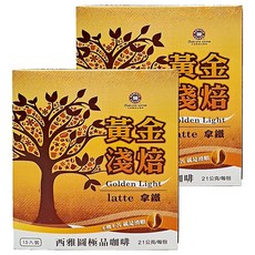 BARISTA COFFEE 西雅圖 黃金淺焙拿鐵 口感滑順, 21g, 15入, 2盒
