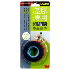 3M Scotch 超強力VHB雙面膠帶 塑膠專用 V1802, 戶外環境適用 材質強韌可承重, 1個