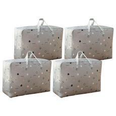 小麥購物 印花牛津棉被收納袋 L2083, 4個, 灰圈圈