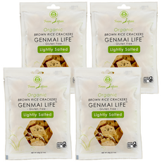 MUSO 有機糙米仙貝 薄鹽 60g*4包, 日本原裝進口, 無麩質, 健康零食