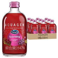 AQUAGEN 蔓越莓葡萄海洋深層氣泡飲, 330ml, 9瓶
