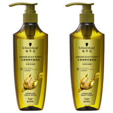 Schwarzkopf 施華蔻 生薑精華修護頭皮淨澈洗髮露 400ml 深層清潔毛囊 去除多餘油脂, 2瓶