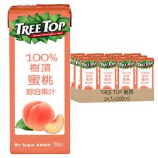 TREE TOP 樹頂 100%蜜桃綜合果汁, 200ml, 24入